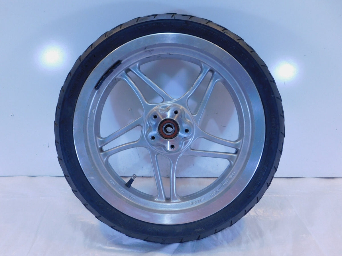 2000 Victory V92 Sport Cruiser Silver 5 Spoke Cast Front Wheel Rim & Tire - C3 Cycle