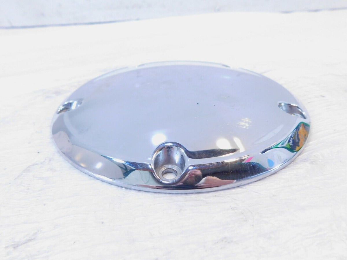 Harley Davidson Twin Cam Dyna Softail Left Engine Chrome Derby Clutch Cover - C3 Cycle
