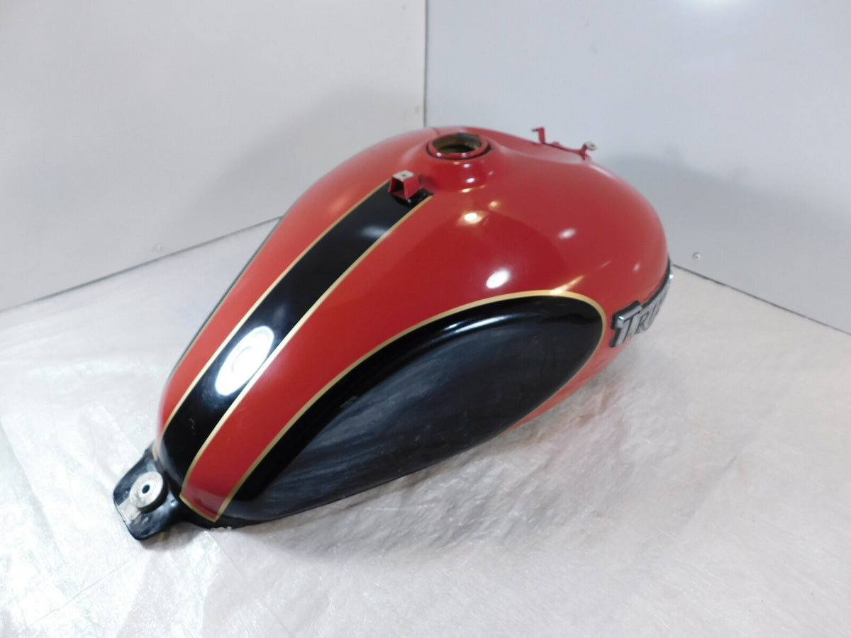 Triumph America & Speedmaster Red / Black Gas Petrol Fuel Tank Reservoir  -Dents