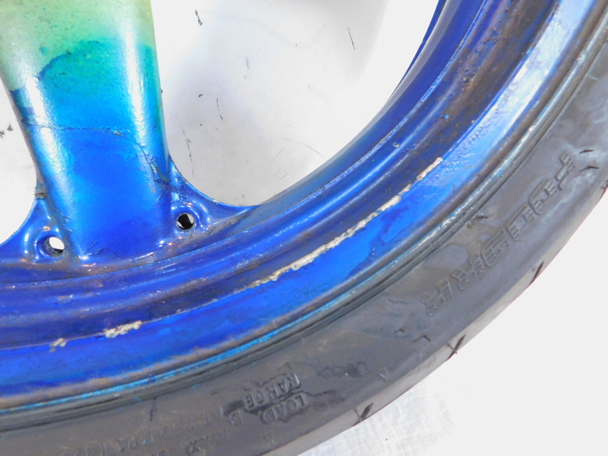 2000-2005 Kawasaki ZR-750 ZR750 ZR-7S ZR-7 ZR7 Green Front Wheel Rim & Tire - C3 Cycle