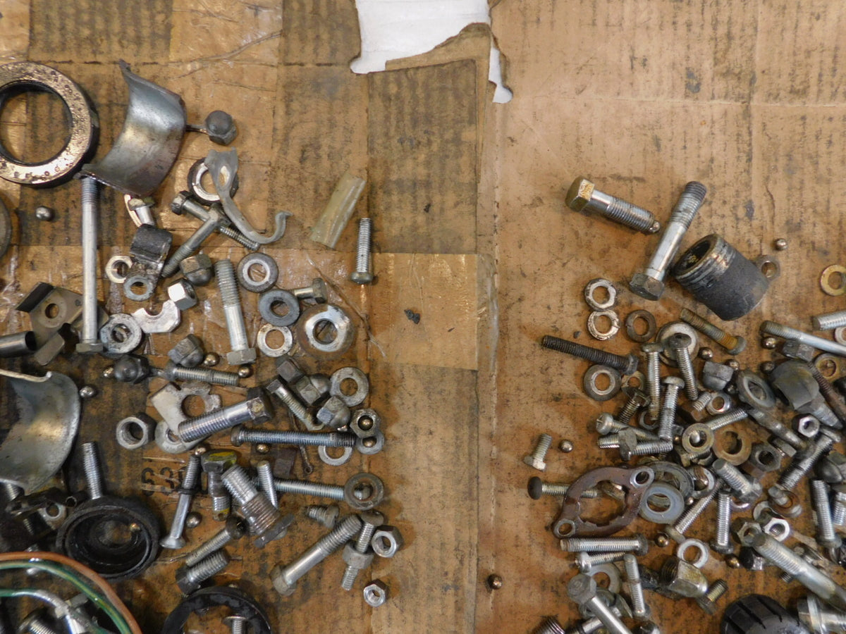 1972 72 Honda CB350K4 CB350 350 Miscellaneous Nut Bolts & Brackets Parts Box Lot - C3 Cycle