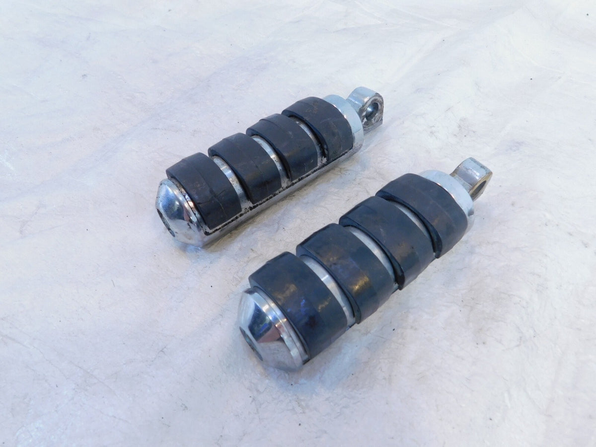 Harley Touring Dyna Sportster & Softail ISO Chrome & Rubber Footpeg Footrests - C3 Cycle