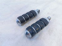 Harley Touring Dyna Sportster & Softail ISO Chrome & Rubber Footpeg Footrests - C3 Cycle