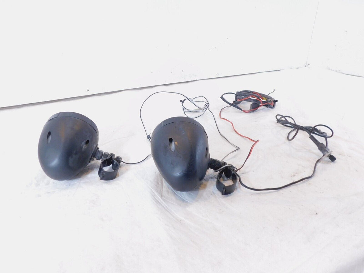 2008 08 Victory Vision Front Left/Right Handlebar Handle Bar Speakers w/ Clamps - C3 Cycle