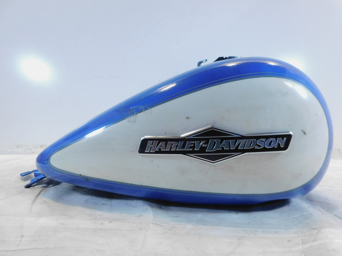 Harley Davidson Road Street & Electra Glide Blue Fuel Gas Petrol Tank - Dented - C3 Cycle