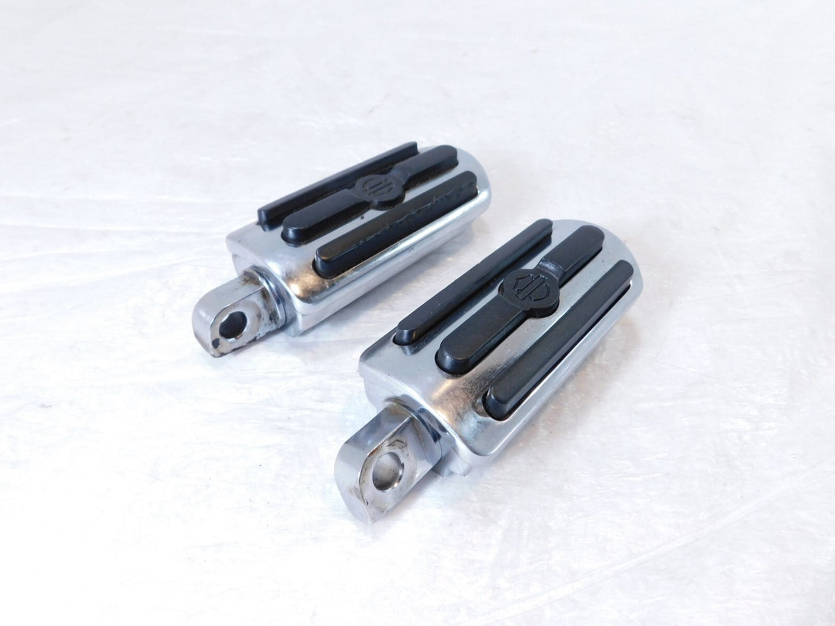 Harley Touring FXR Dyna Sportster & Softail Chrome & Rubber Footpegs Footrests - C3 Cycle