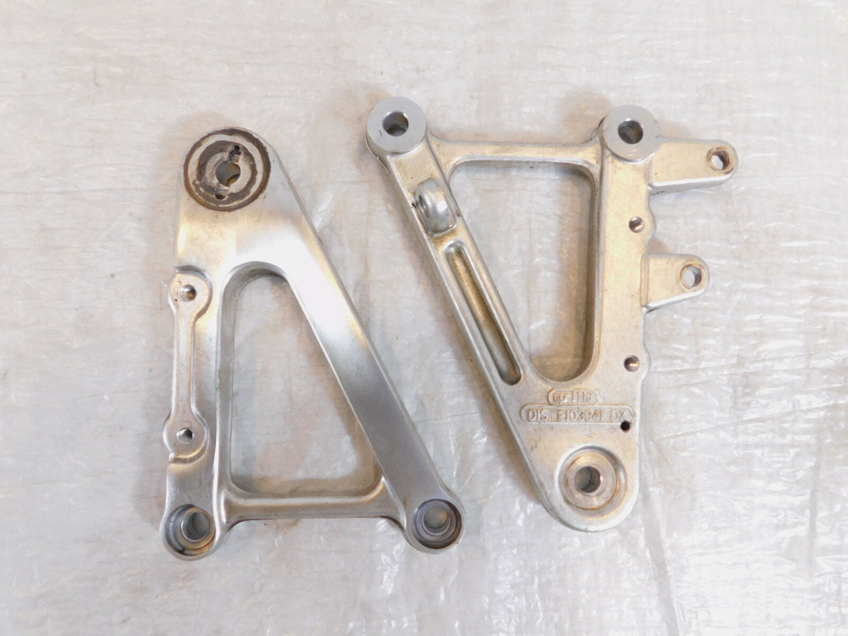 2000-2003 Aprilia SL1000 Falco Front Silver Left/Right Footrest Foot Peg Mounts - C3 Cycle