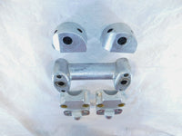 2001 01 KTM 640 LC4 Silver Handlebar Holder Clamp Brackets & Riser Inserts - C3 Cycle