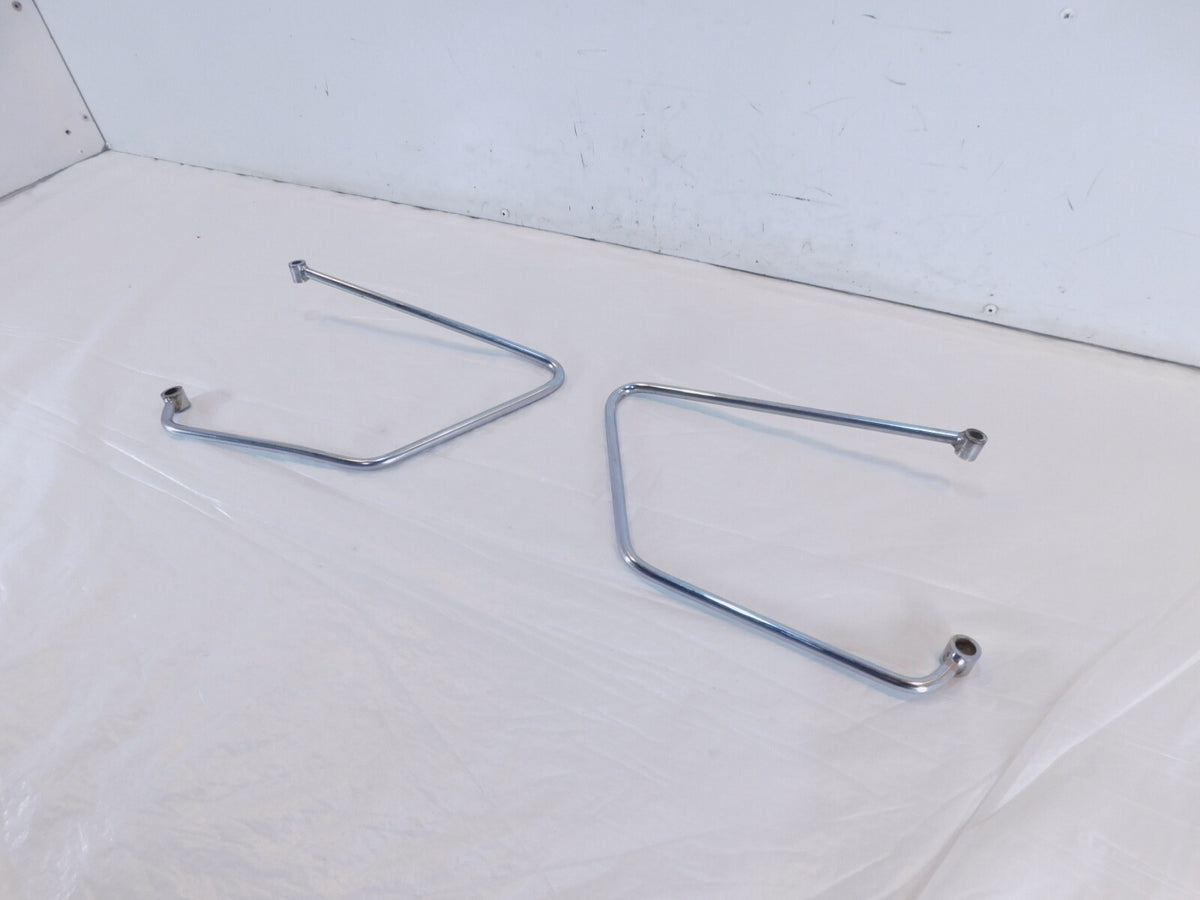Harley Davidson Sportster 883 1200 Chrome Saddlebag Guard Rail Mount Brackets - C3 Cycle