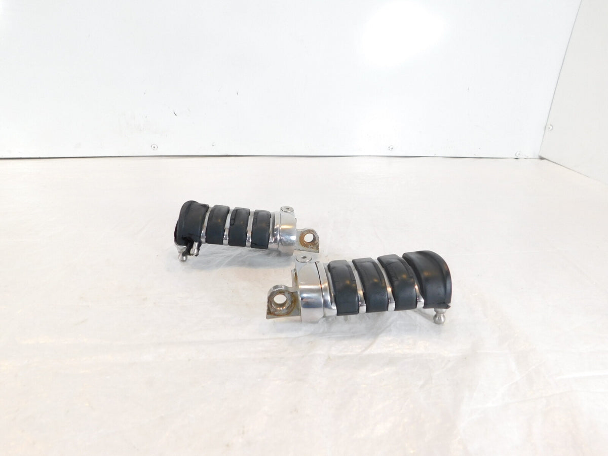 Harley Touring FXR Dyna Sportster & Softail Chrome & Rubber Footpegs Footrests - C3 Cycle