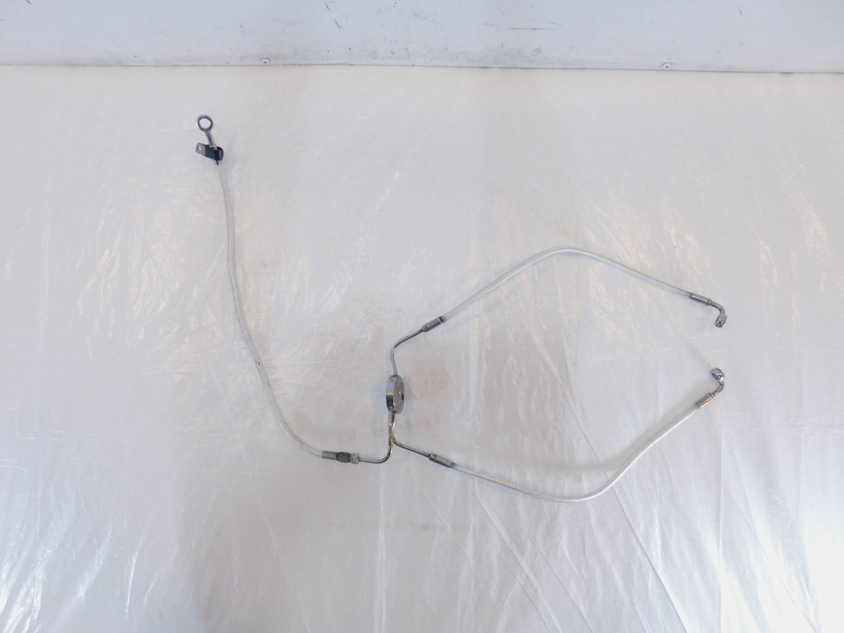 Harley Davidson Sportster XL 1200 Sport 1200S Chrome Dual Disc Front Brake Line - C3 Cycle