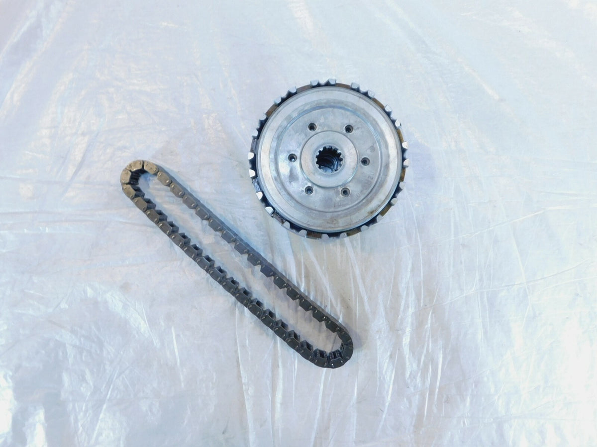 1978-1979 Yamaha XS750 XS750S Special Clutch Basket Hub w/ Plates & Drive Chain - C3 Cycle