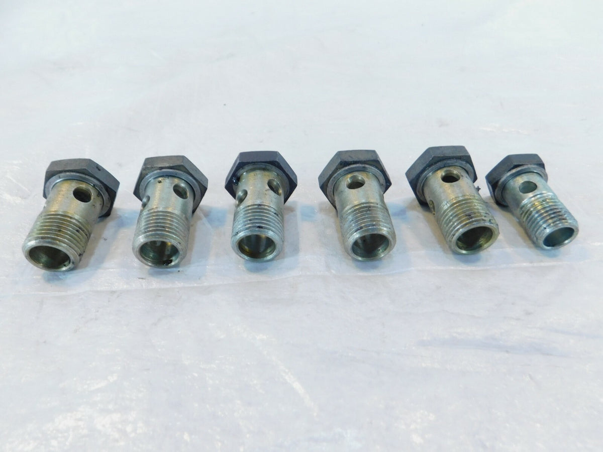 95-97 BMW R1100RT Engine Motor Oil Cooler Thermostat Pipe Hollow Banjo Bolt Lot - C3 Cycle
