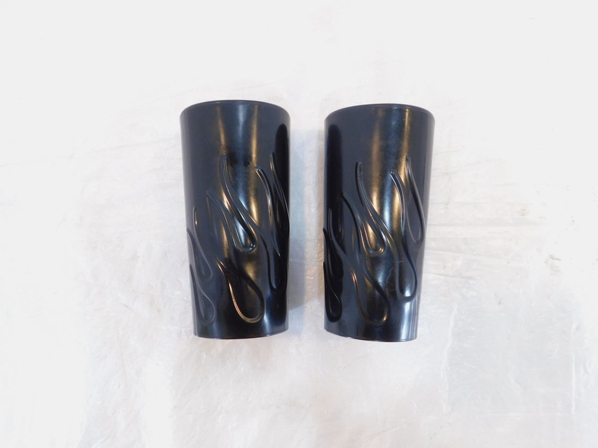 Harley Road King & Electra Glide & Softail Black Front Fork Slider Cover Tins - C3 Cycle