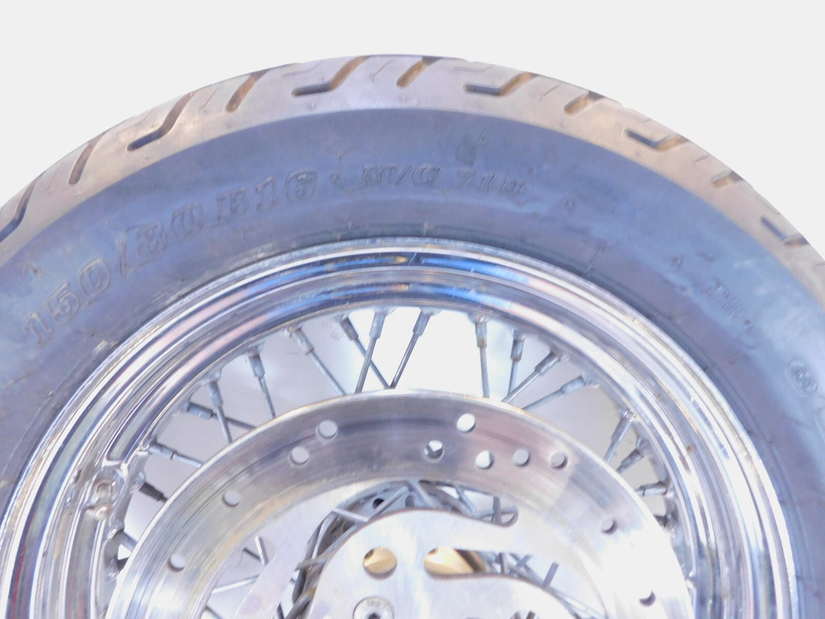 Harley Davidson Sportster Softail & Dyna 16" Chrome Laced Rear Wheel Rim - Bent - C3 Cycle
