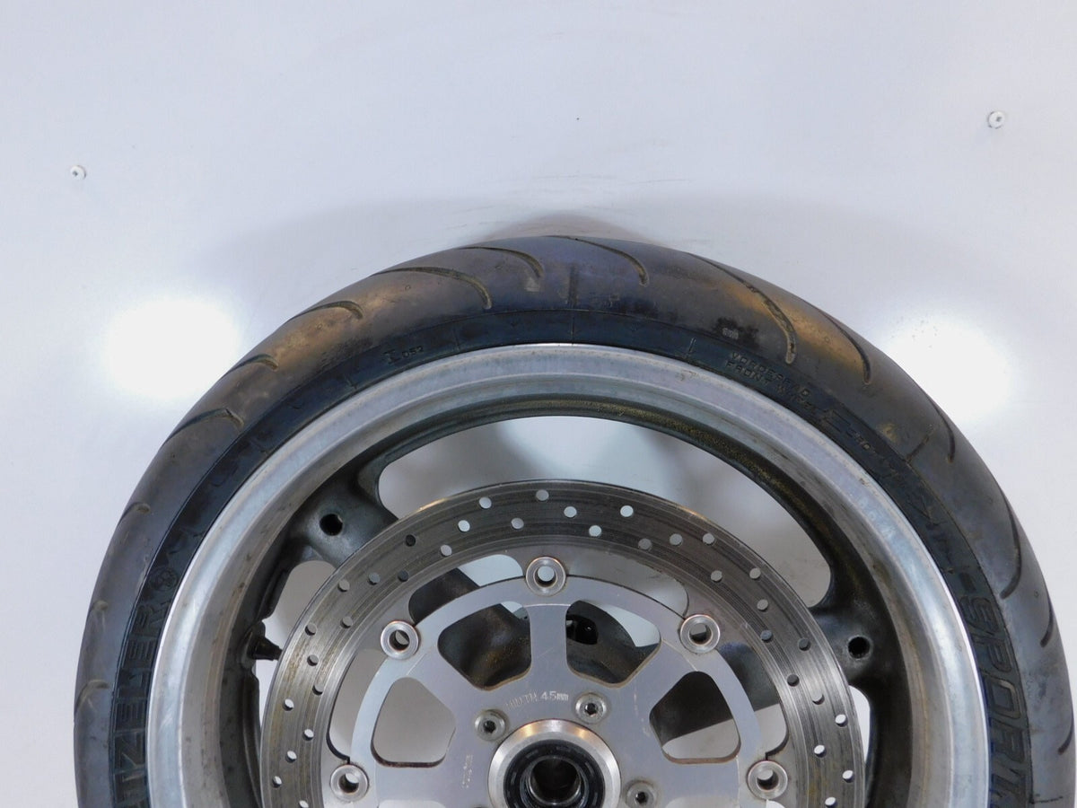 1996-1999 Suzuki GSX-R600 GSXR750 GSX-R750 Gray Front Wheel Rim & Brake Rotor - C3 Cycle