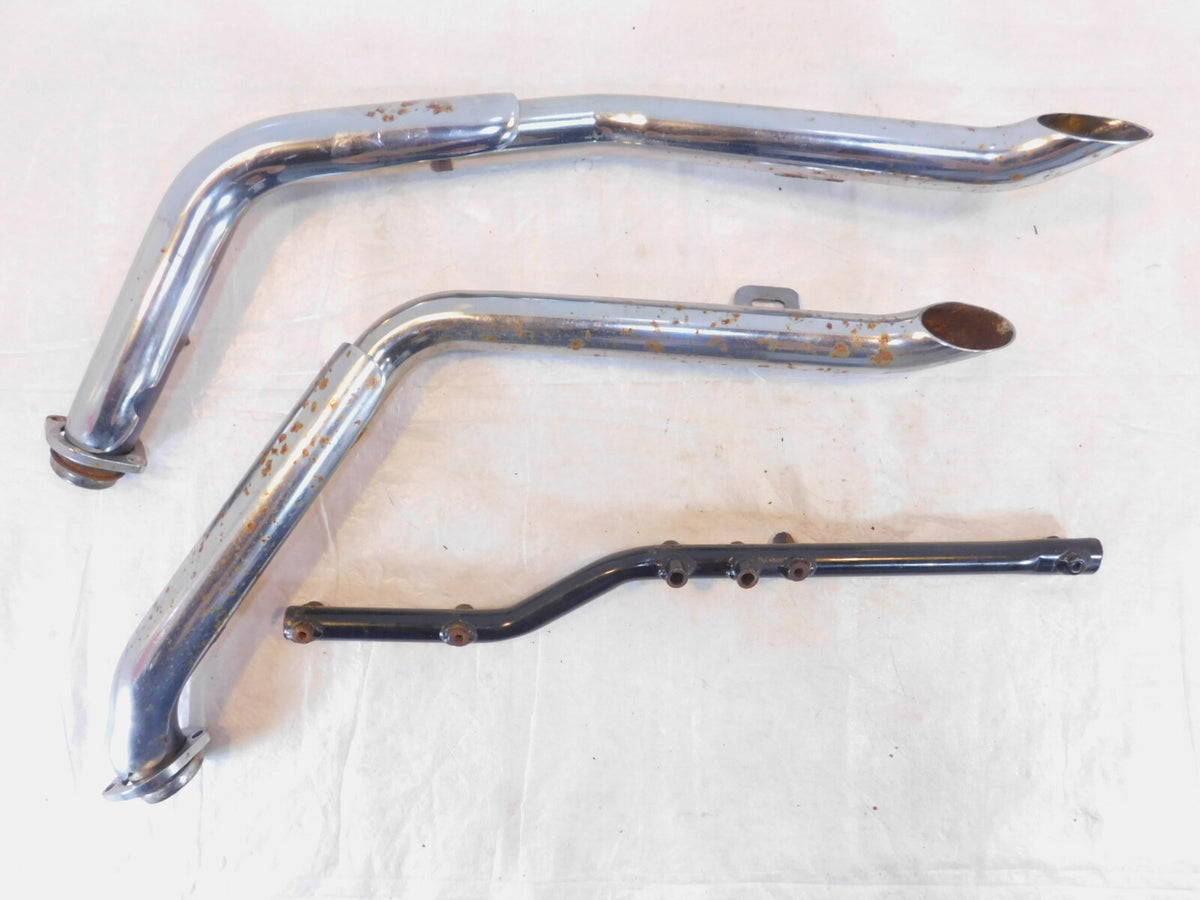 01 2001 Indian Gilroy Scout Chrome Front & Rear Exhaust Header Pipe Mufflers