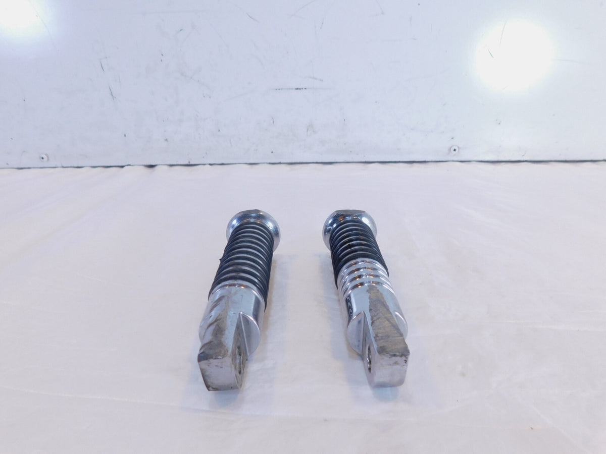 Harley Touring FXR Dyna Sportster Softail ISO Chrome & Rubber Footpegs Footrests - C3 Cycle