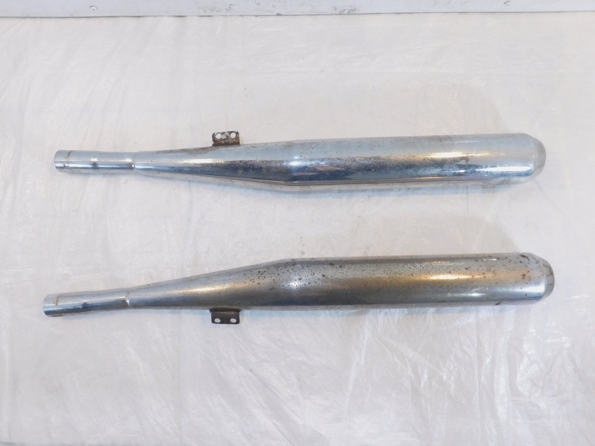 Pair BMW Airhead R50/5 R60/5 R75/5 Chrome Left/Right Exhaust System Mufflers - C3 Cycle