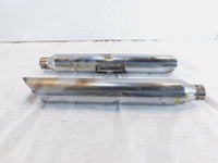 2009 Harley Davidson Dyna FXDB Street Bob Pair Chrome Exhaust Pipe Mufflers - C3 Cycle