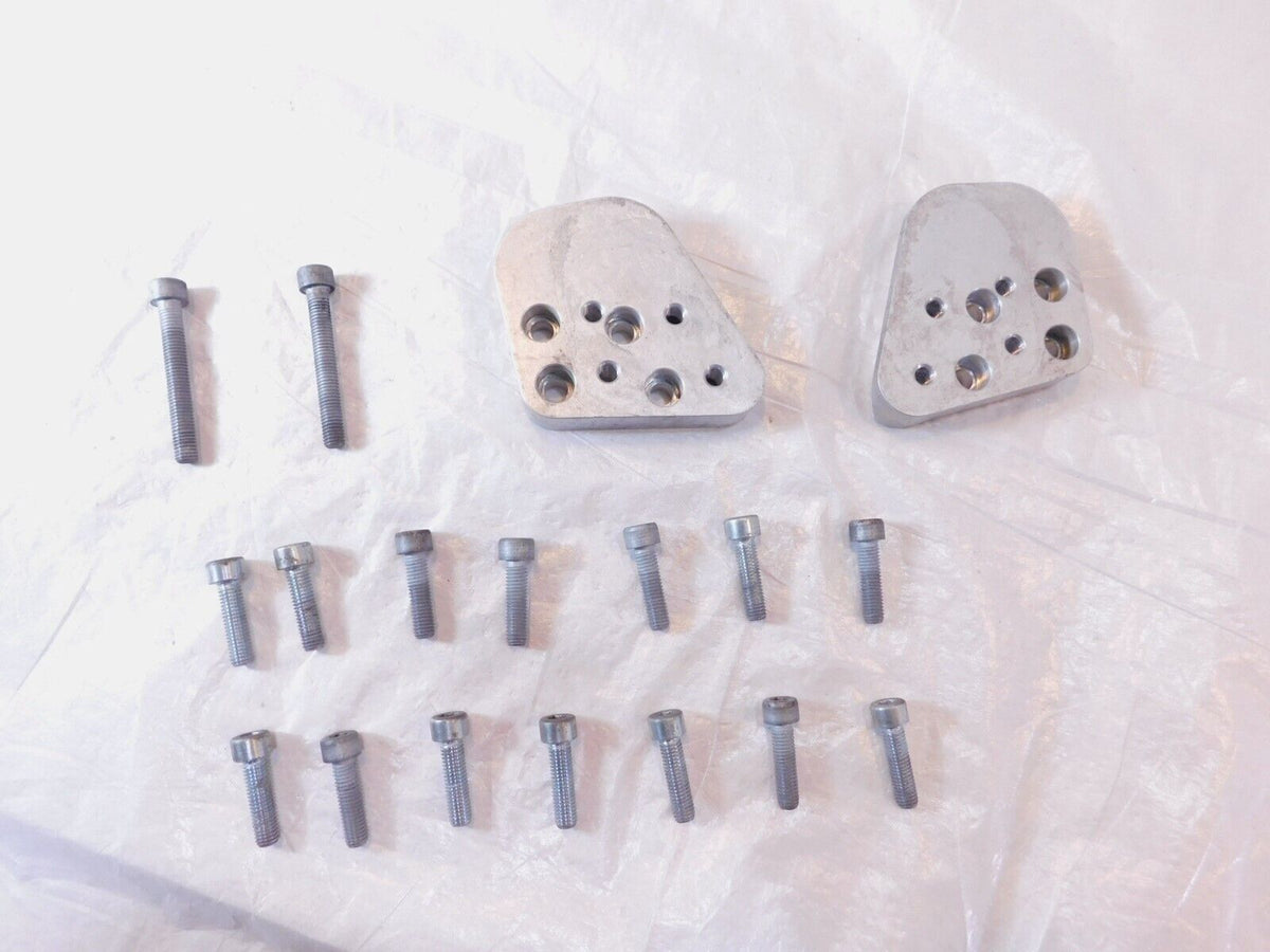 1995-2001 BMW R1100RT 1100 RT Silver Left/Right Handlebar Handle Riser Plates - C3 Cycle