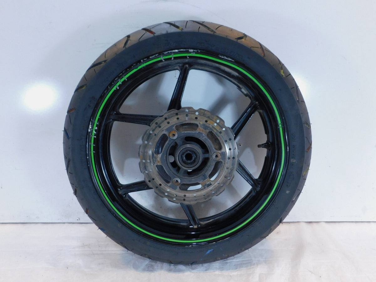 2008 2009 2010 Kawasaki Ninja 250R EX250 Black/Green Rear Wheel Rim 17x3.5 -Bent