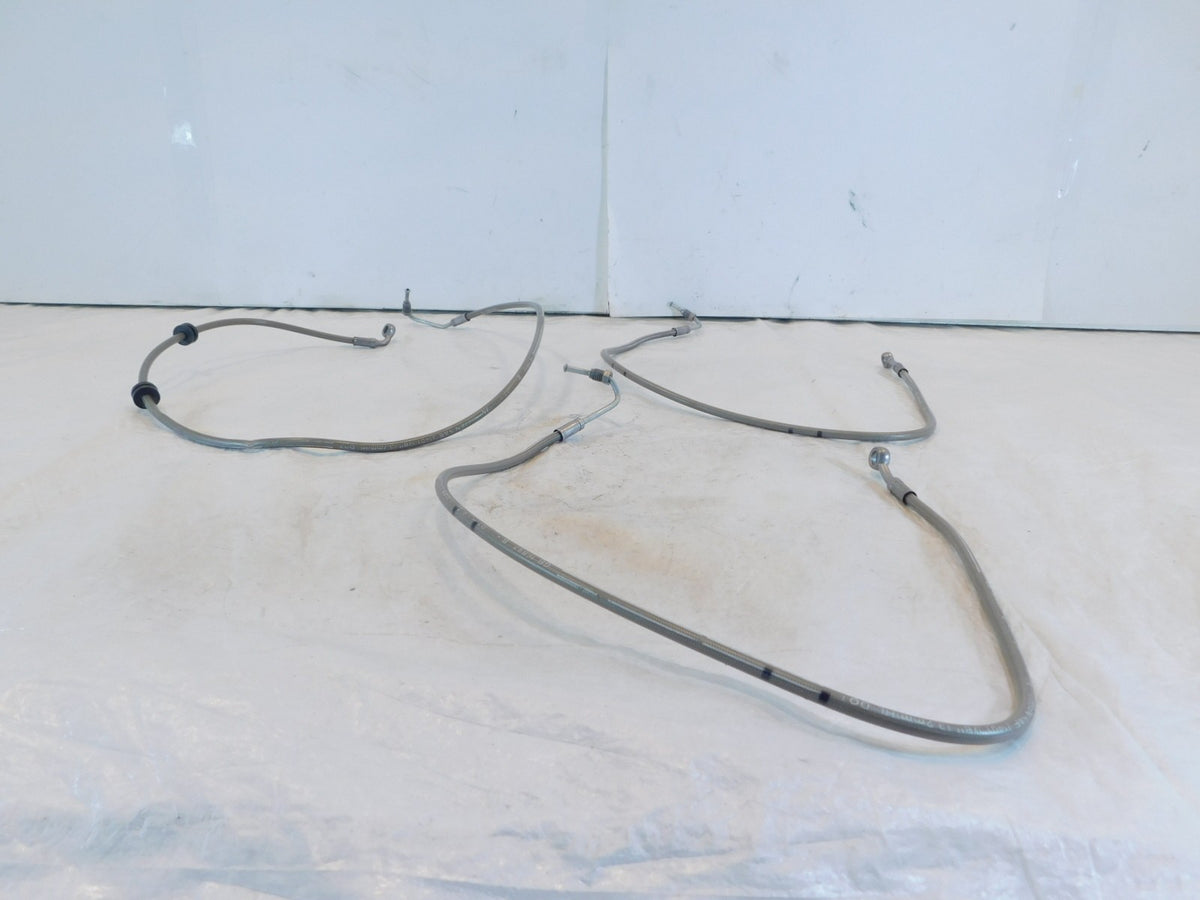 2019-2022 Can-Am Ryker 600 900 Rally ABS Silver Front Brake Hose Pipe Lines Lot - C3 Cycle