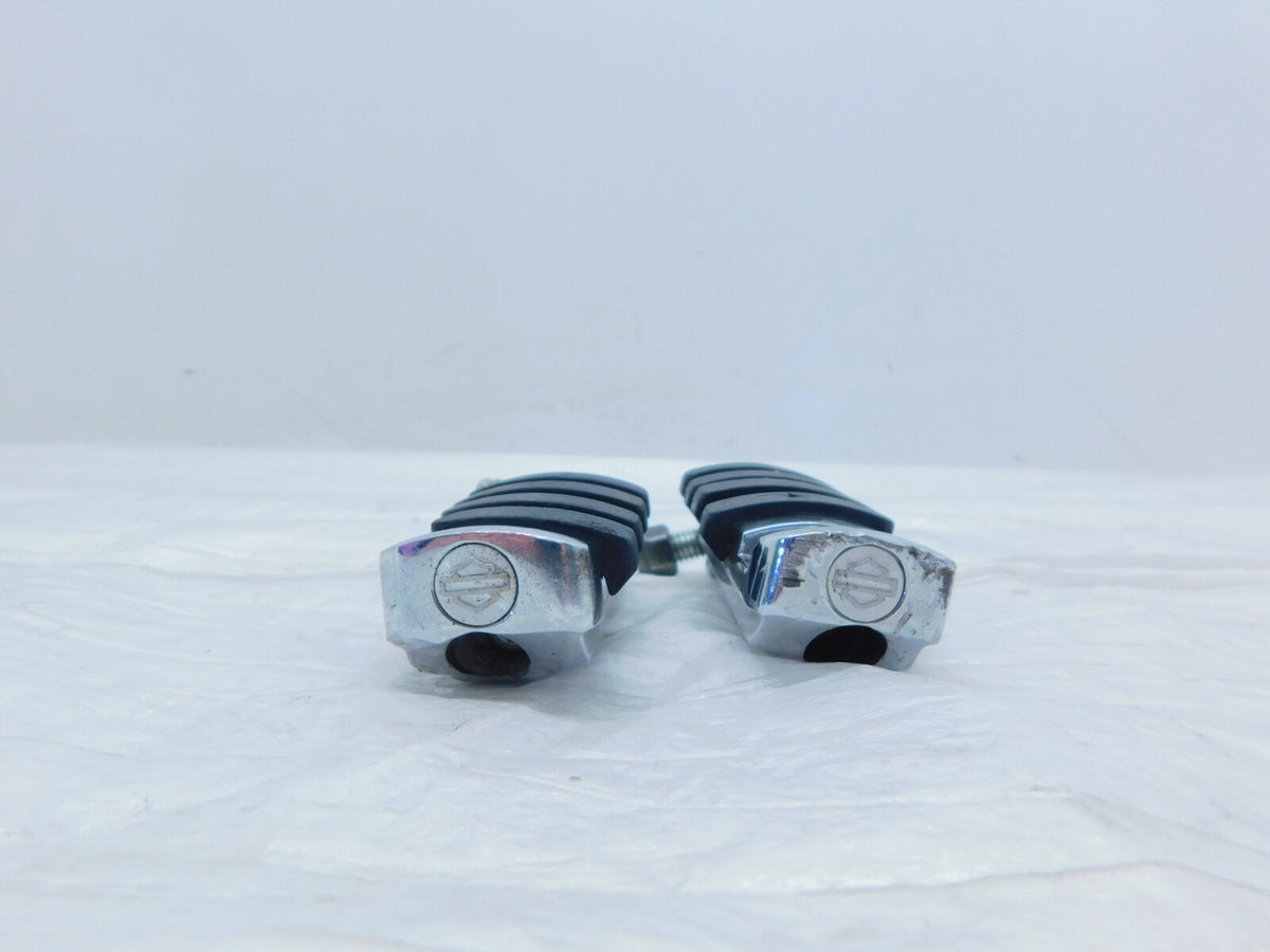 Harley Touring Dyna Sportster & Softail Large Chrome & Rubber Footpegs Footrests - C3 Cycle