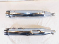 Harley Electra Glide & Road King Chrome Shark Slip on Exhaust Pipe Mufflers - C3 Cycle
