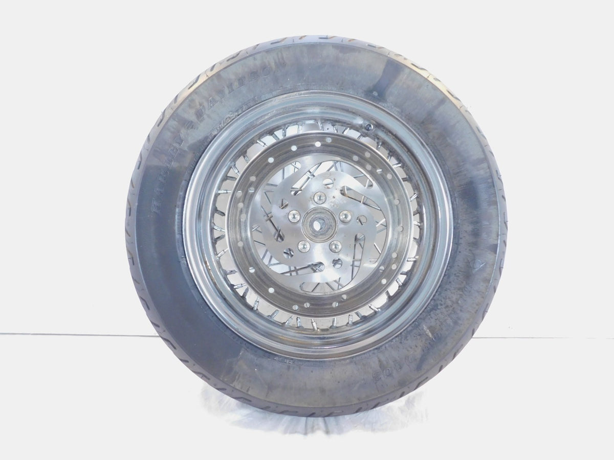 Harley Davidson Softail Heritage & Springer Black Spoked Rear Wheel Rim & Tire - C3 Cycle