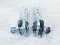 2001 01 Kawasaki Ninja ZX-6 ZX600E Silver Front Left & Right Footrests Footpegs - C3 Cycle