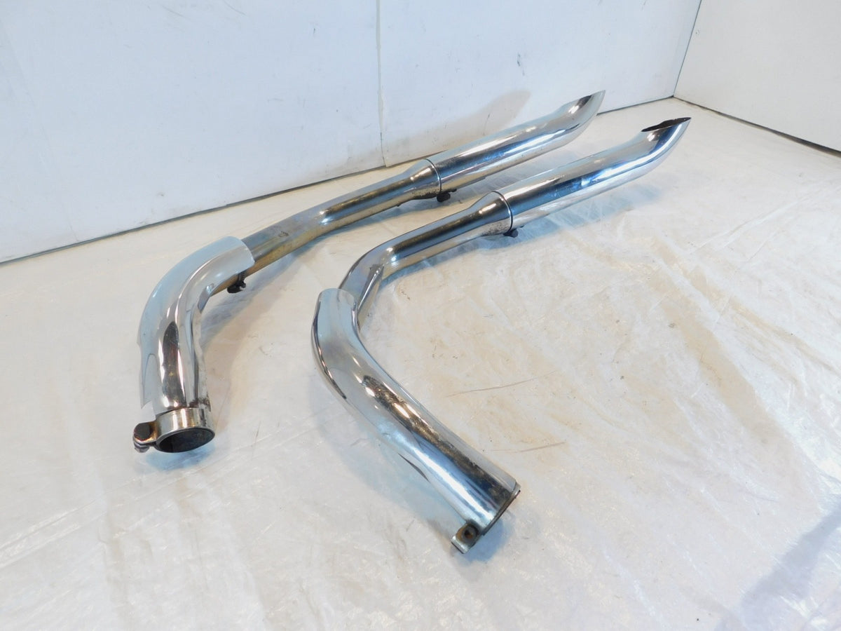 1973 Harley Davidson Sportster 900 & 1000 Chrome Exhaust System Pipes & Mufflers - C3 Cycle
