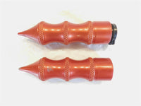 06 Vulcan 900 Classic Red Left & Right Handlebar Handle Bar Throttle Grip Tubes - C3 Cycle