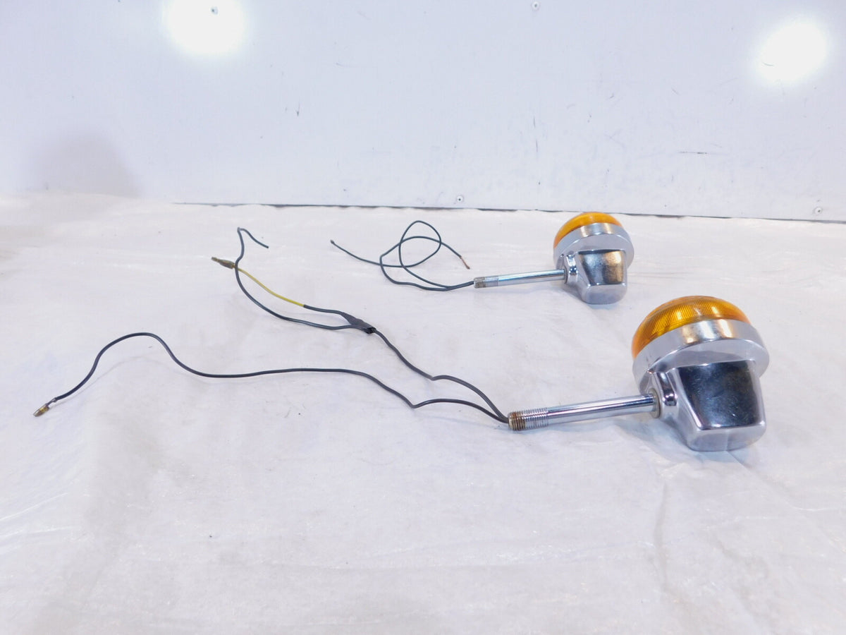 1977 77 Honda CB550 CB550K 550 Chrome Rear Turn Signal Indicator Flasher Lights - C3 Cycle
