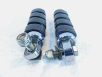 Pair Harley Touring Dyna Sportster & Softail Chrome & Rubber Footpeg Footrests - C3 Cycle
