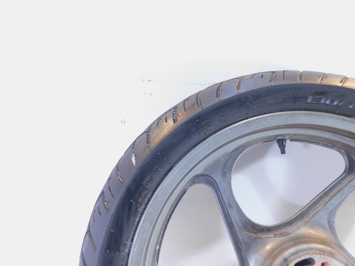 1994-2006 Kawasaki Concours 1000 ZG1000 Silver Cast Front Wheel Rim & Tire -Bent - C3 Cycle