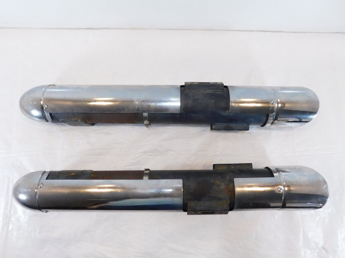 2003 03 Victory V92 Touring Cruiser Left/Right Exhaust Mufflers w/ Heat Shields - C3 Cycle