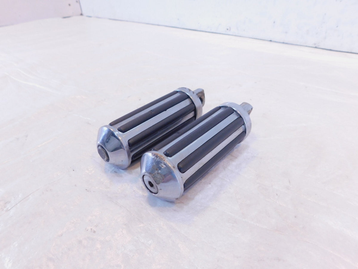 Pair Harley Touring FXR Dyna Sportster & Softail Black ISO Peg Footpeg Footrests - C3 Cycle