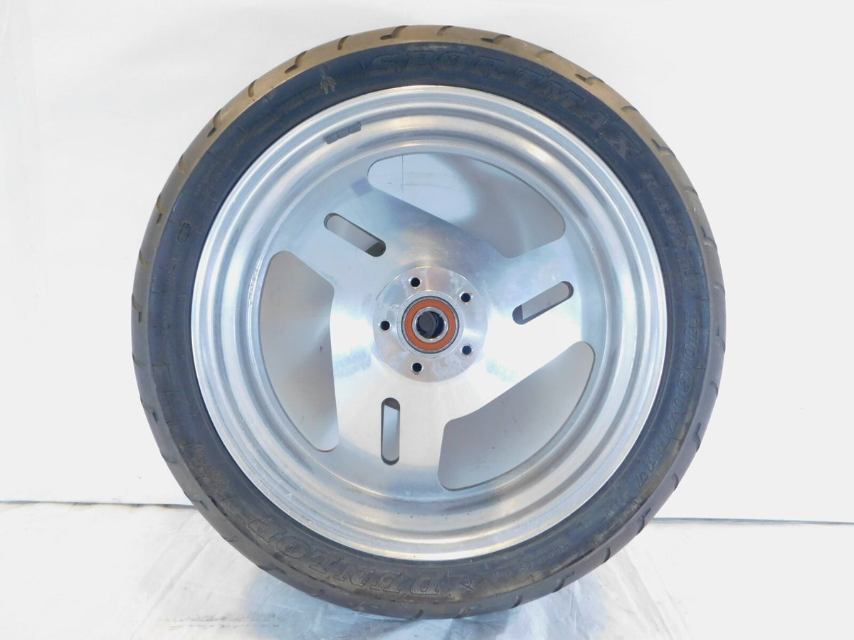 1995 & 1996 Buell M2 Thunderbolt Marchesini Silver Rear Wheel Rim & Tire - C3 Cycle