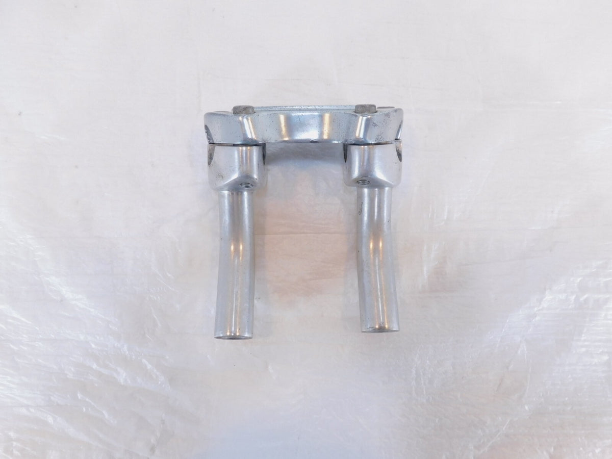 Harley Dyna Wide & Super Glide Custom Chrome Handlebar Mount Clamp Brackets - C3 Cycle