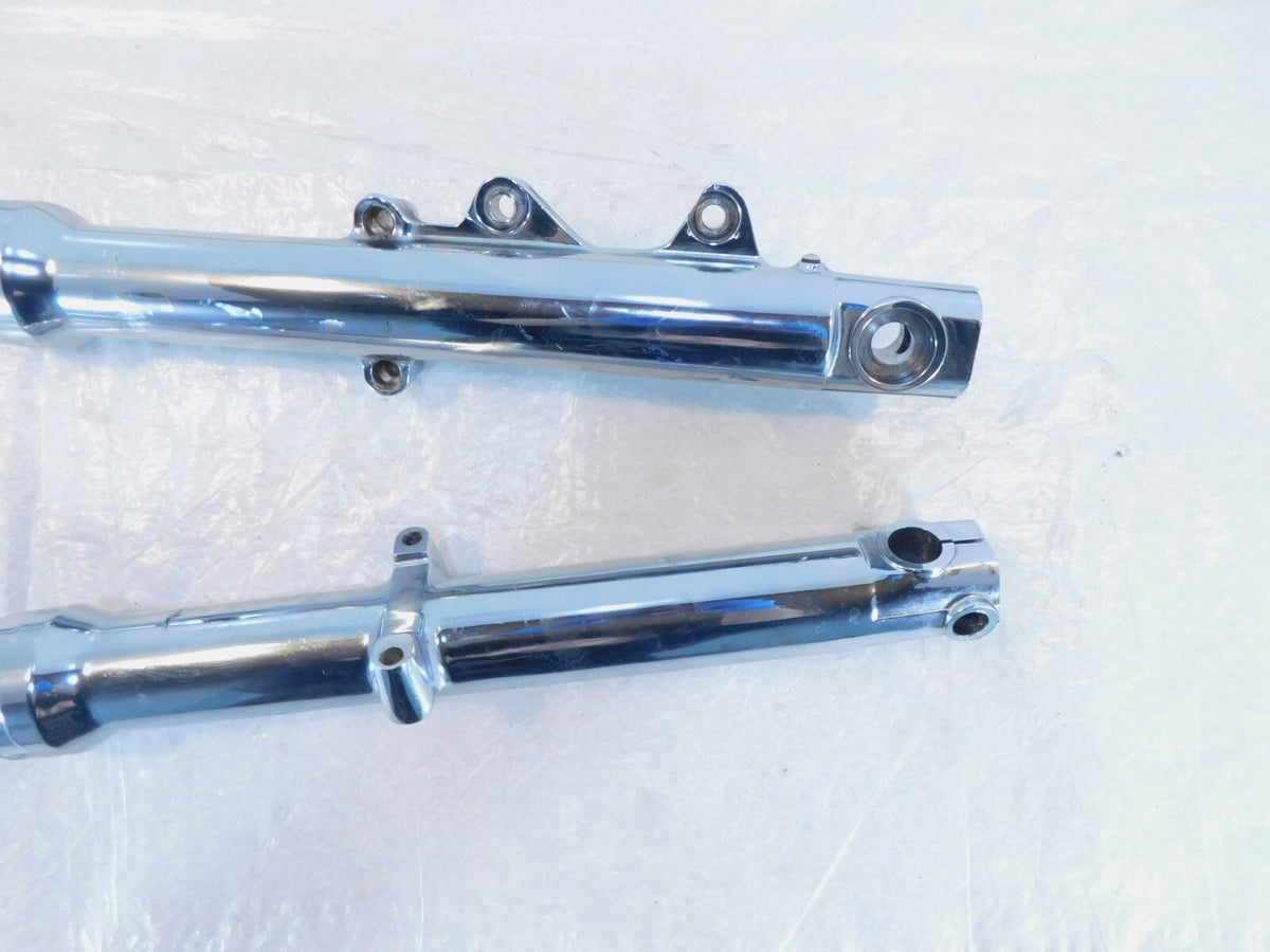 95-99 Harley Davidson Dyna Super Glide Chrome Left Right Fork Tube Shocks - Bent - C3 Cycle