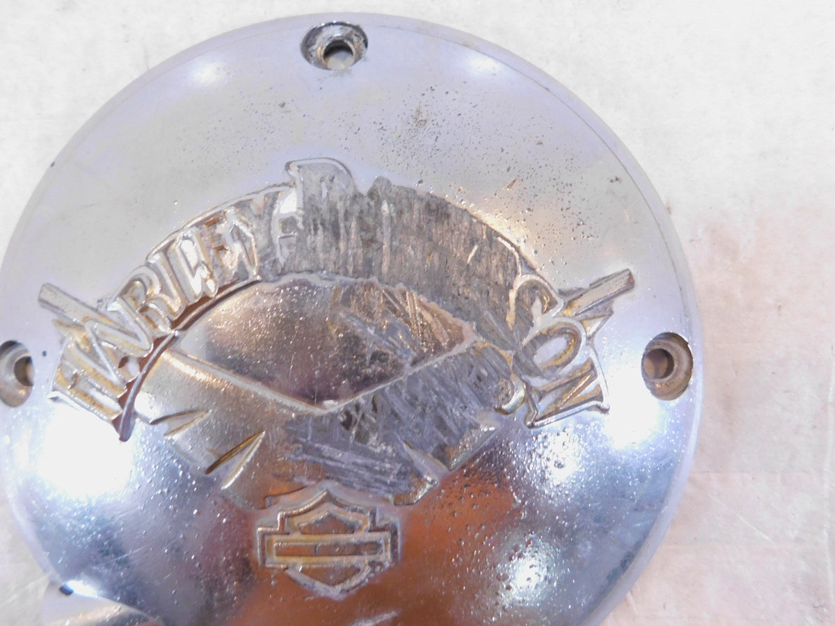 Harley Davidson Logo Sportster 1200 Custom Left Engine Motor Clutch Derby Cover - C3 Cycle