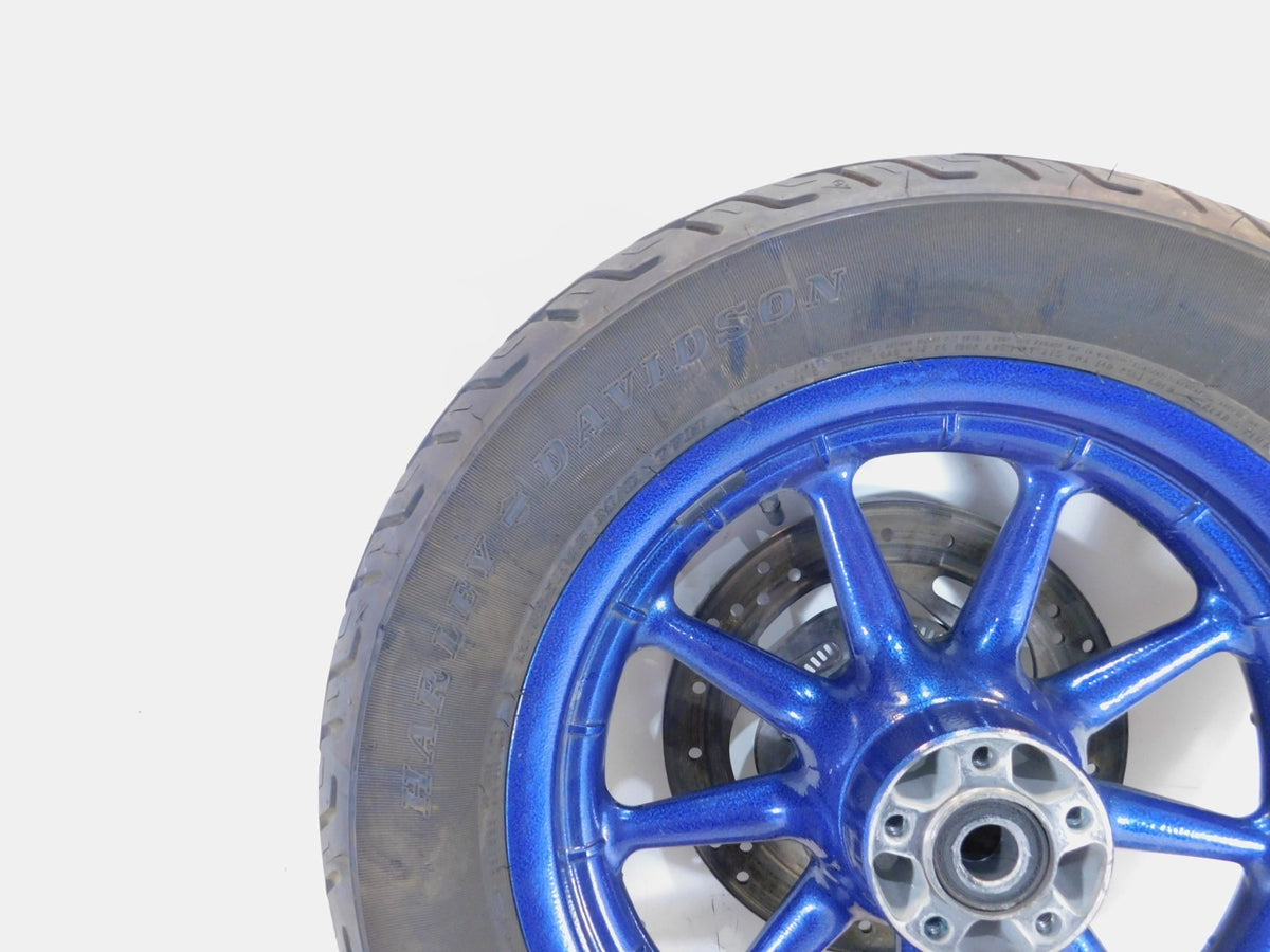 Harley Touring Road Street & Electra Glide Blue Mag Cast Rear Wheel Rim & Tire - C3 Cycle