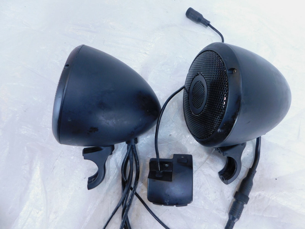 2008 08 Yamaha V-Star 650 XVS650 Custom Handlebar Clamp On Front Speakers Pair - C3 Cycle