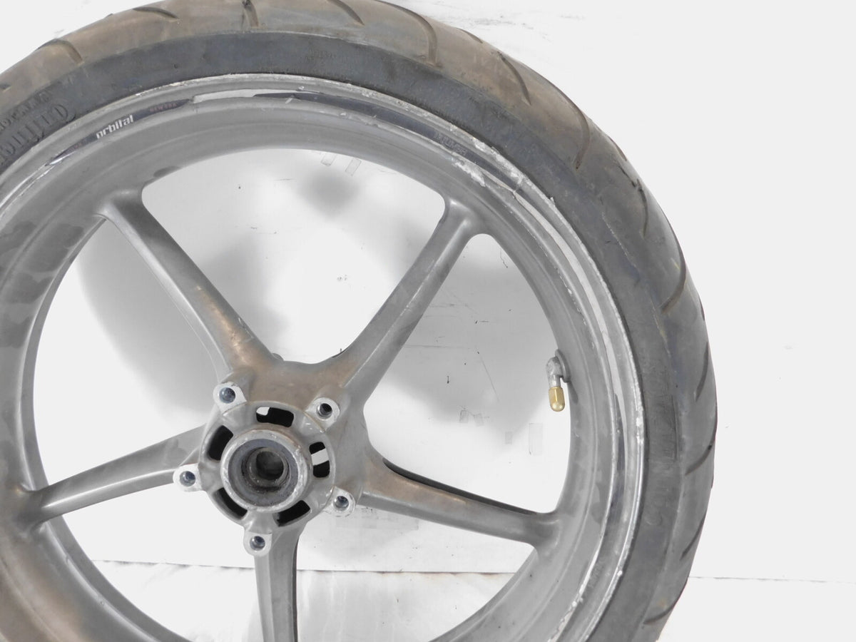 2006-2016 Triumph Daytona 675 Spoked Front Wheel Rim & Tire 3.5" x 17" - Cracked - C3 Cycle
