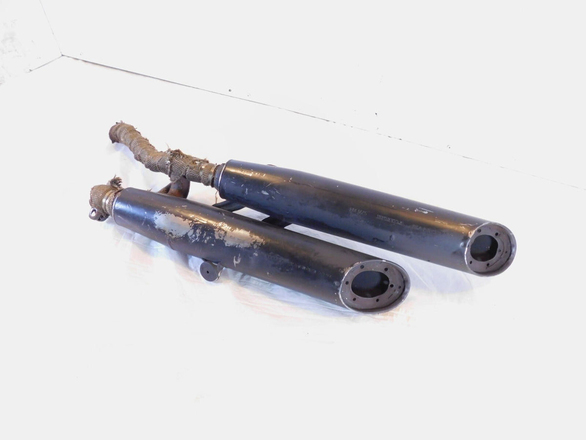 1994-2003 Honda VF750 VF750C Magna 750 Black Left Exhaust Header Pipe Mufflers - C3 Cycle
