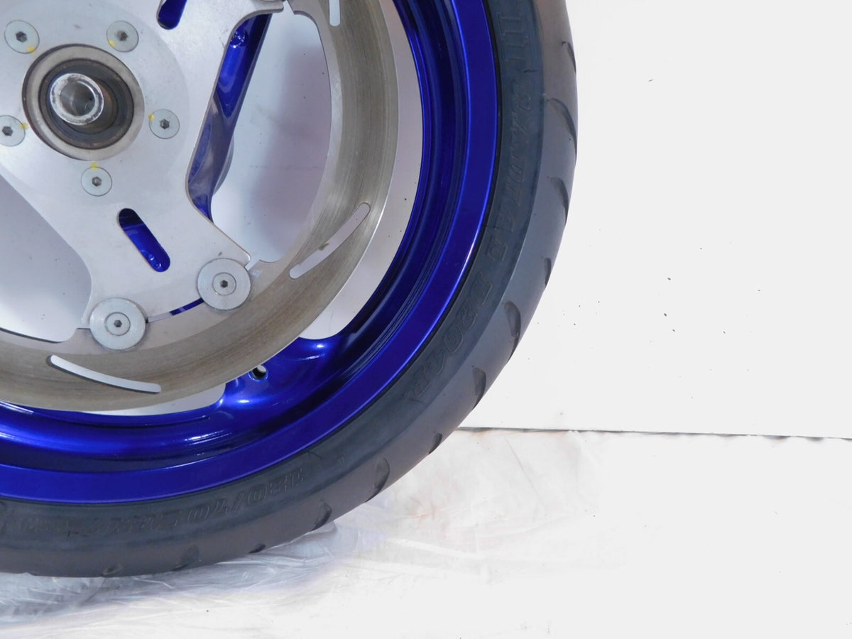 1999 99 Buell X1 Lighting Limited Edition Blue Cast Front Wheel Rim & Tire - C3 Cycle