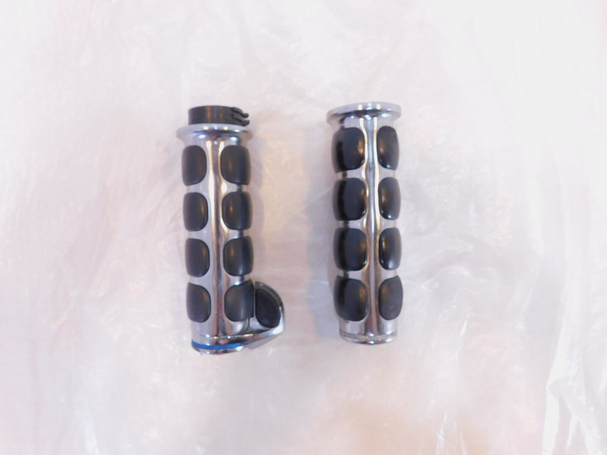 Harley Davidson Touring Dyna Sportster Softail Chrome Pair Handlebar Hand Grips - C3 Cycle