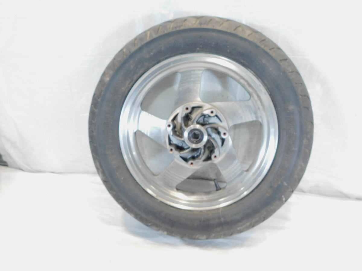 1999-2001 Kawasaki Vulcan 1500 VN1500 Nomad Cast Silver Front Wheel Rim & Tire - C3 Cycle