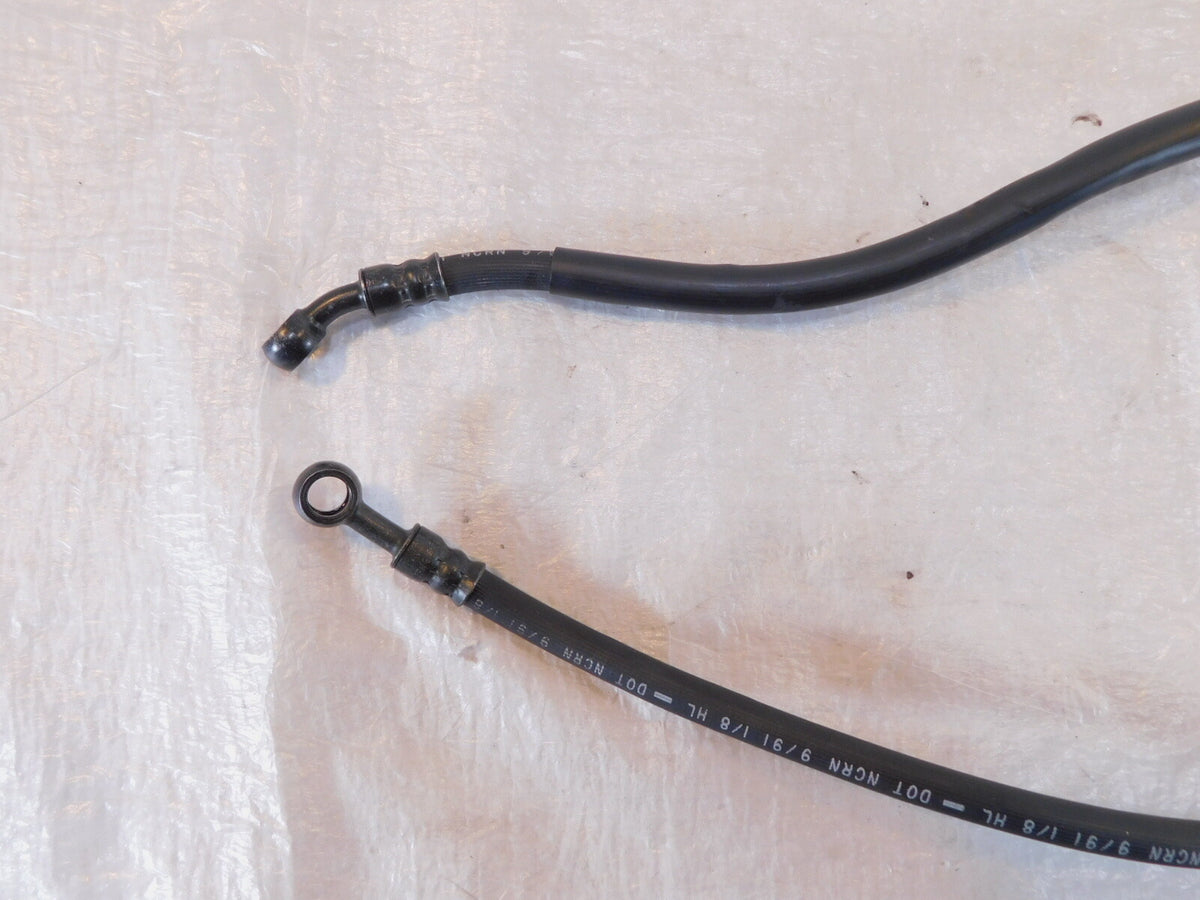 1991-1998 Honda Nighthawk CB750 Black Front Brake Caliper Rubber Hose Line Pipe - C3 Cycle